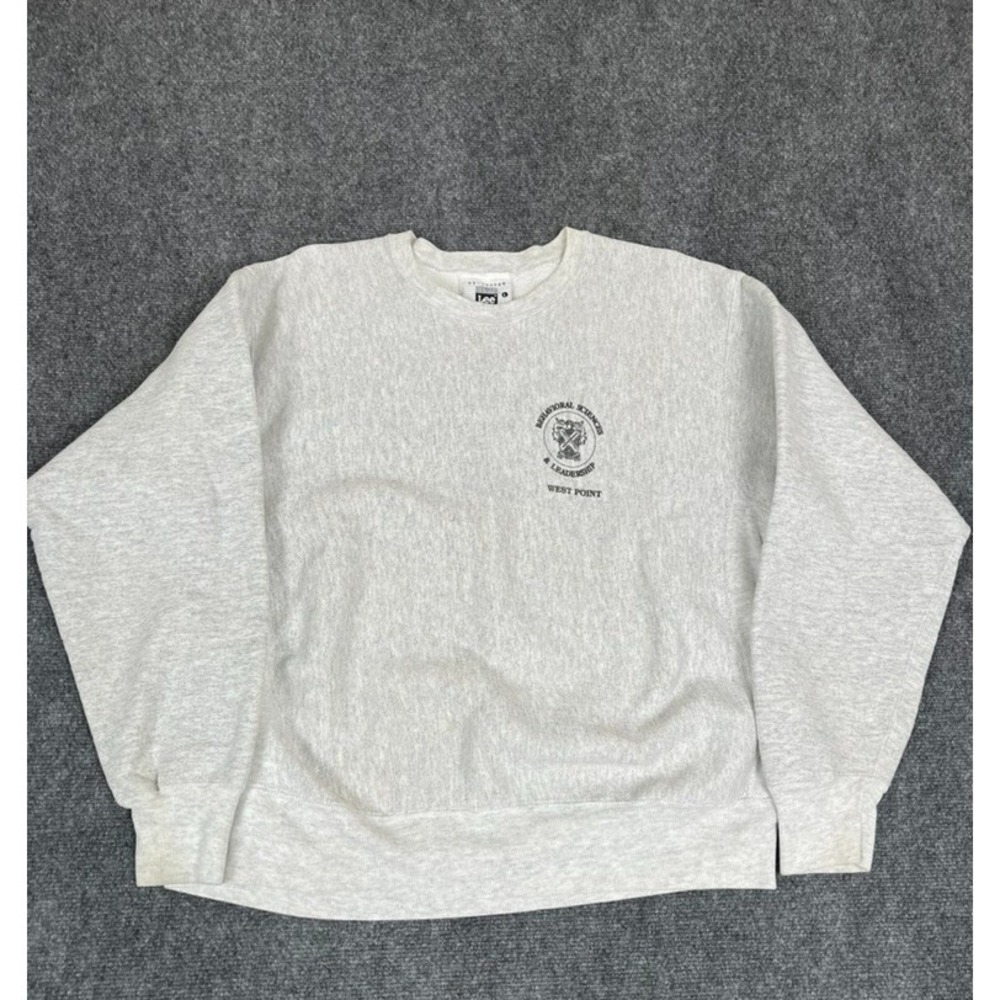 Vintage 90s Lee West Point Gray Crewneck Heavy Pullover Sweatshirt Mens Size L